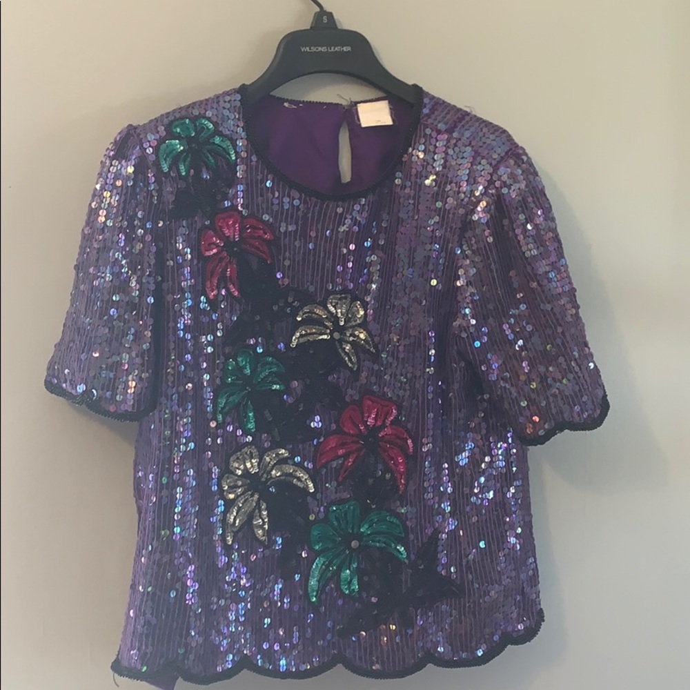 Vintage beaded sequin top